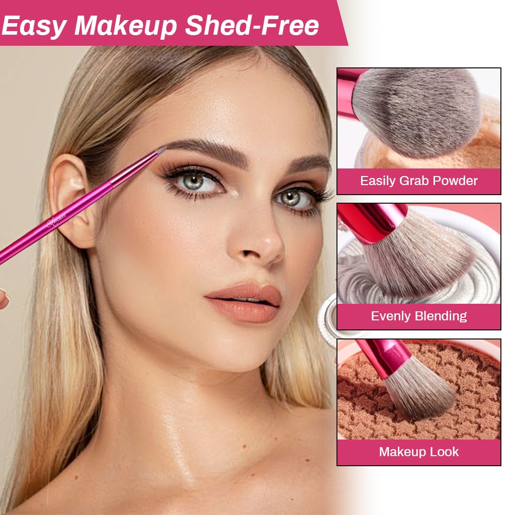 MAYCREATE Makeup Brush Set Professional 18PCS with Holder Brush Sets in Makeup with Ultra Soft Bristles Premium Makeup Brushes Kit for Beginners Makeup Artists Students (Rose) MAYCREATE Makeup Brush Set Professional 18PCS with Holder Brush Sets in Makeup with Ultra Soft Bristles Premium Makeup Brushes Kit for Beginners Makeup Artists Students (Rose)